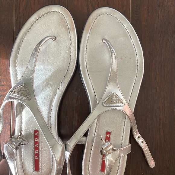 Prada metallic thong sandal - Picture 7 of 8